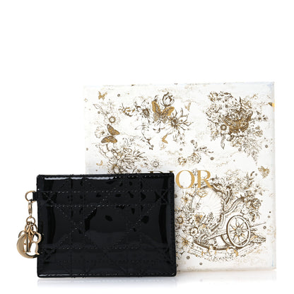 Christian Dior Patent Cannage Lady Dior Card Holder Black 8 of 8