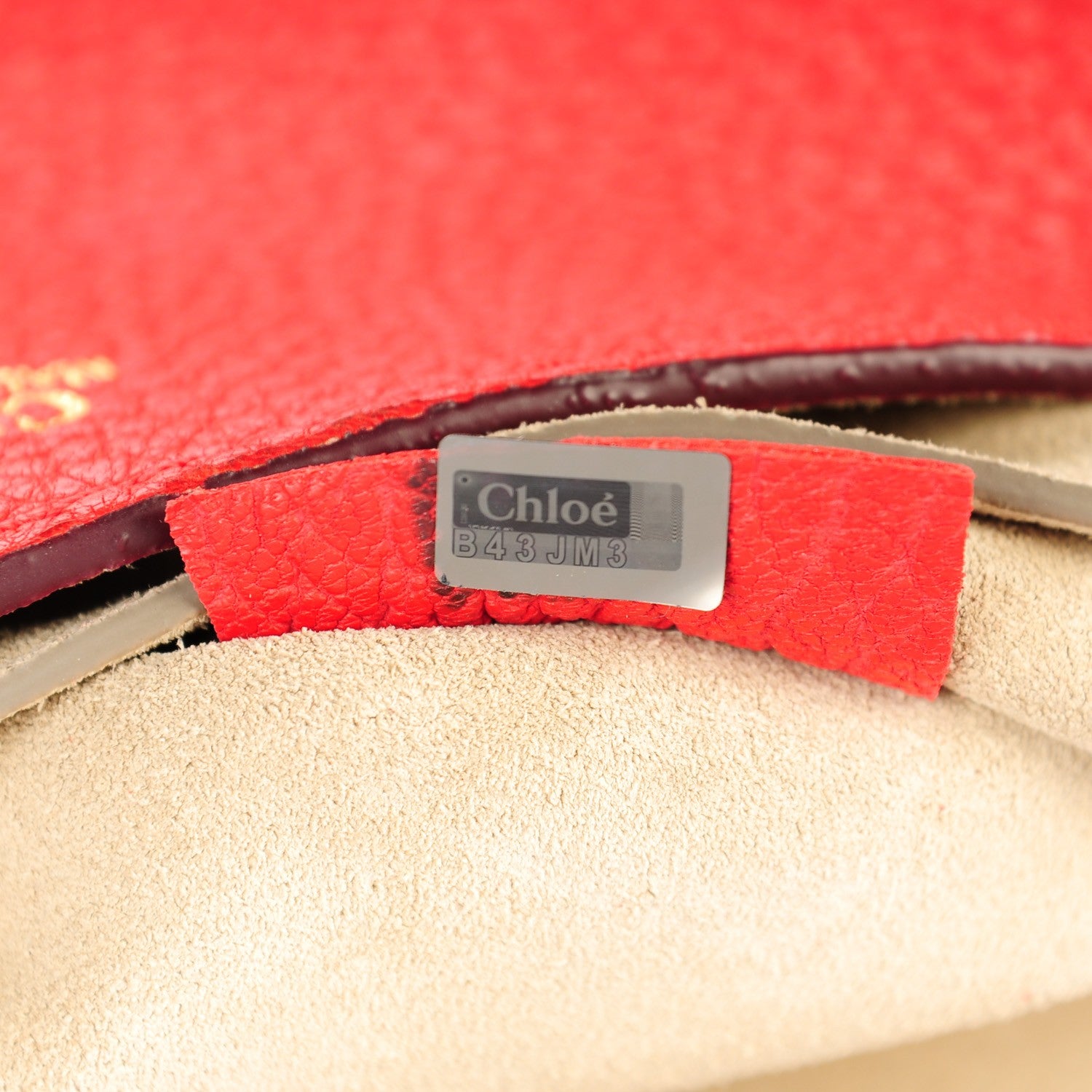 Chloe Grained Lambskin Medium Drew Shoulder Bag Plaid Red 9 of 9