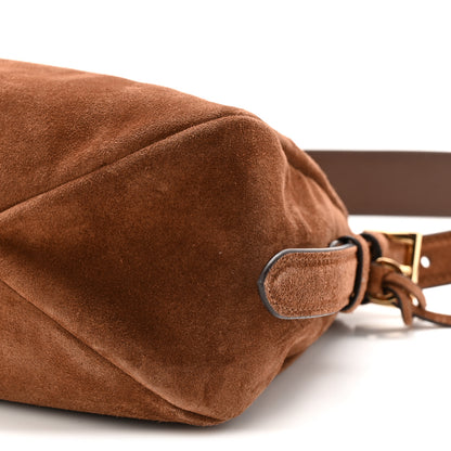 Prada Scamosciato Suede Medium Aimee Shoulder Bag Cacao 10 of 10