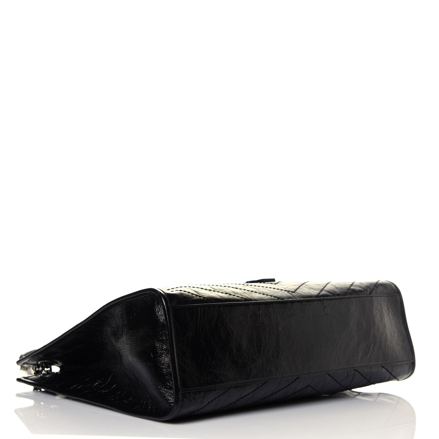 Crinkled Calfskin Matelasse Monogram Niki Shoulder Bag Black