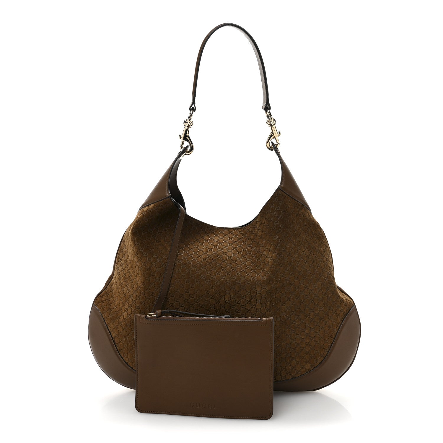 Gucci GG Suede B Large Shoulder Bag Brown 1739403 – FASHIONPHILE