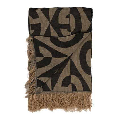 Gucci Linen Plaid GG Diamond Print Blanket Dark Brown 2 of 3