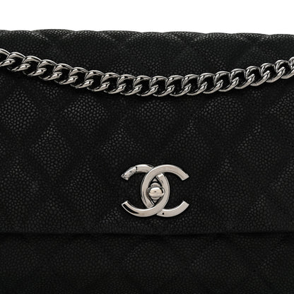Chanel Iridescent Caviar Quilted Medium Lady Pearly Flap Black 8 of 12
