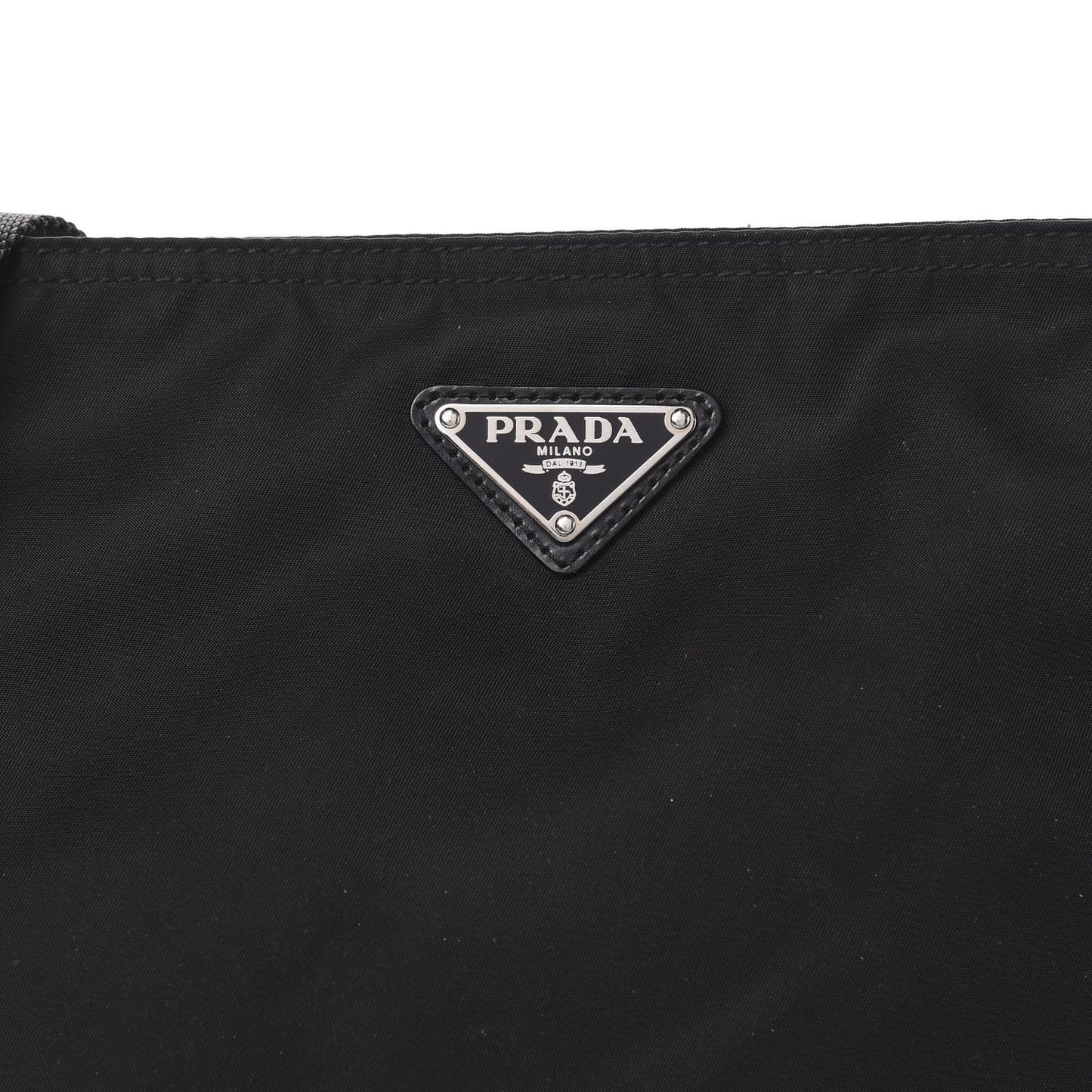 Tessuto Nylon Soft Calfskin Drawstring Shoulder Bag Black