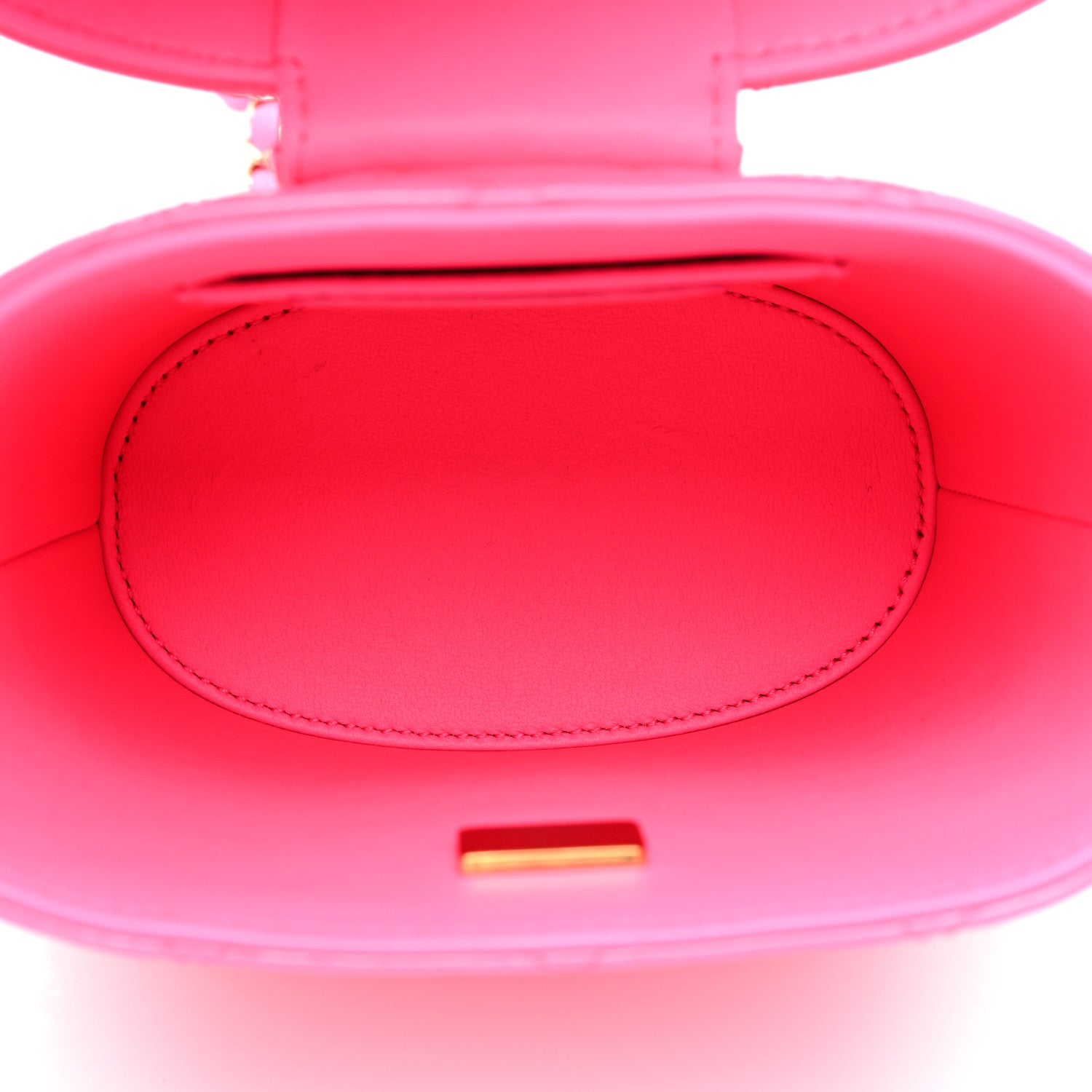 Chanel Patent Quilted CC Vani-Tea Case With Chain Neon Pink 5 of 10