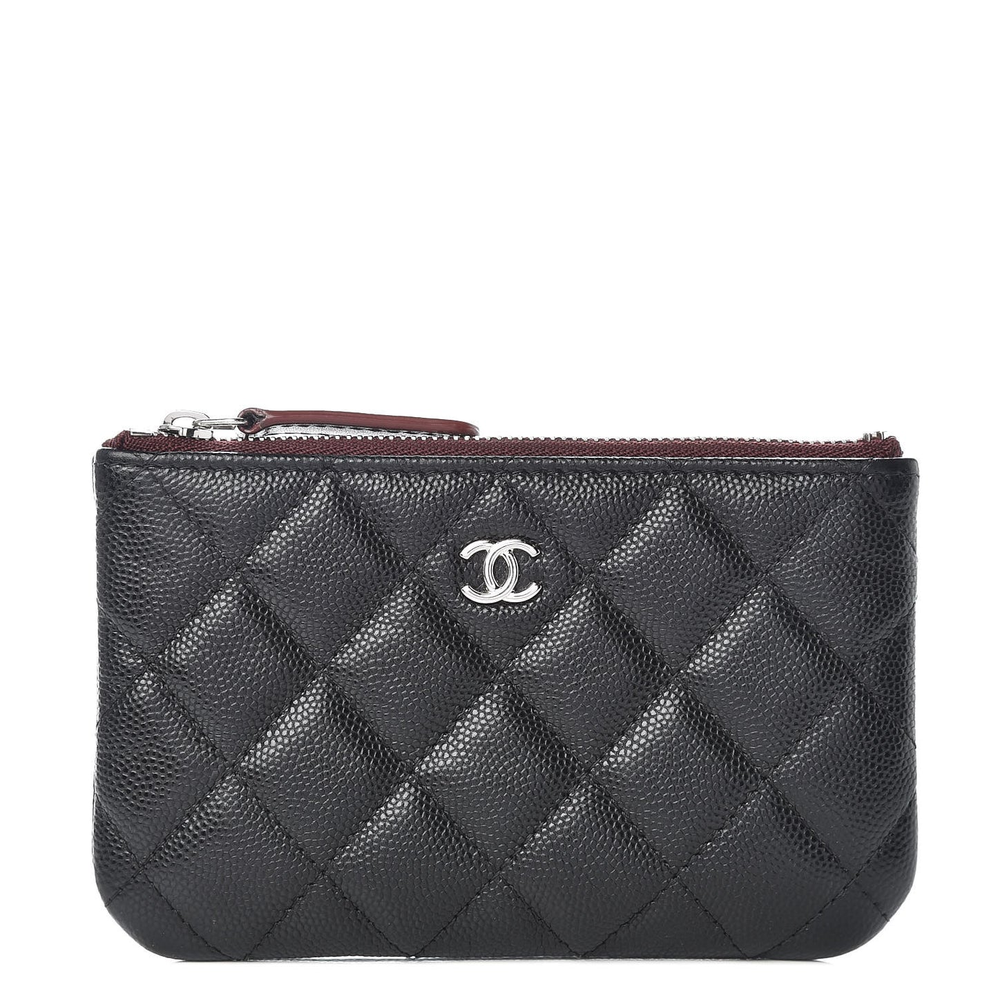 Caviar Quilted Small Cosmetic Case Black