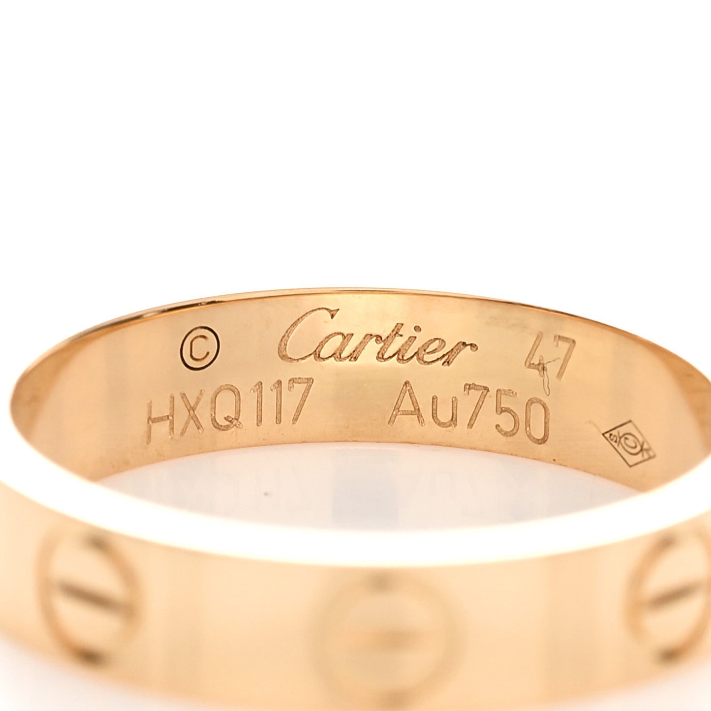 18K Yellow Gold 3.5mm LOVE Wedding Band Ring 47 4