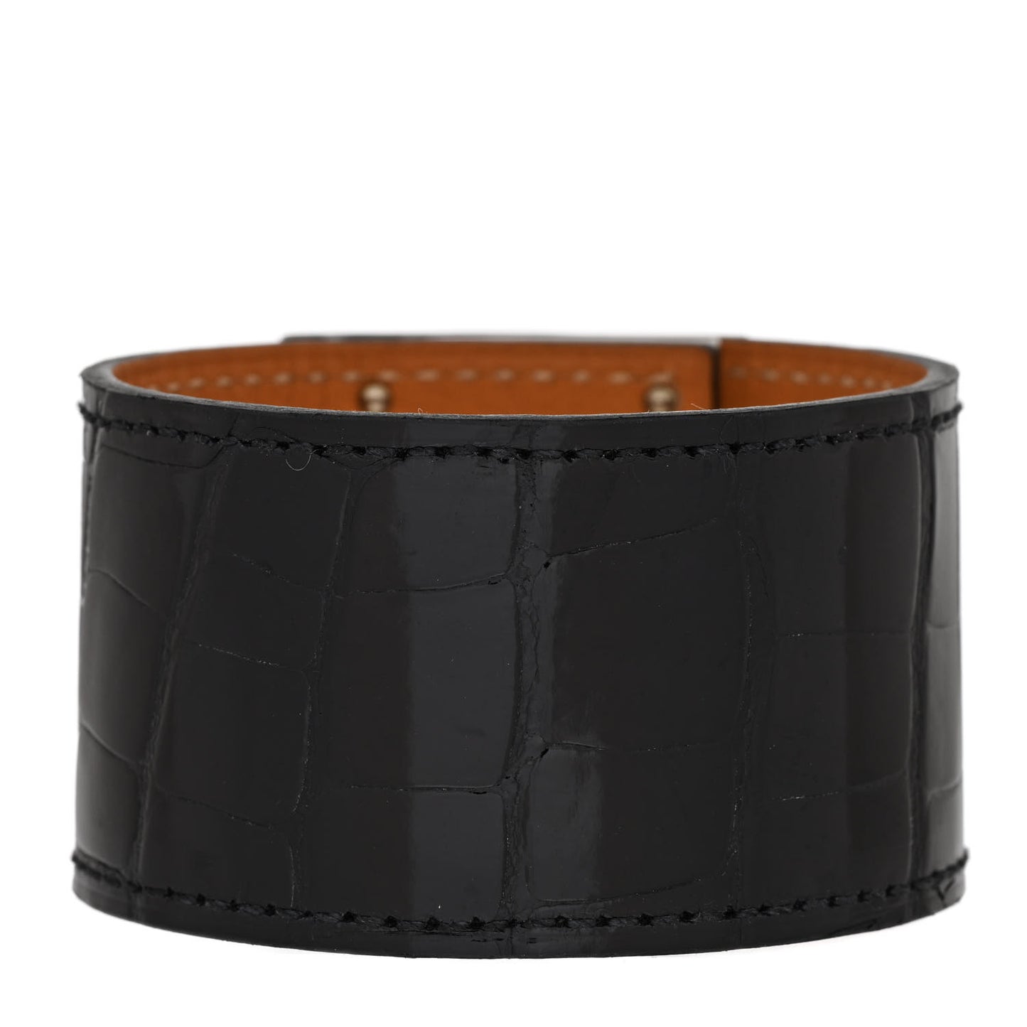 Shiny Alligator Kelly Dog Bracelet S Black
