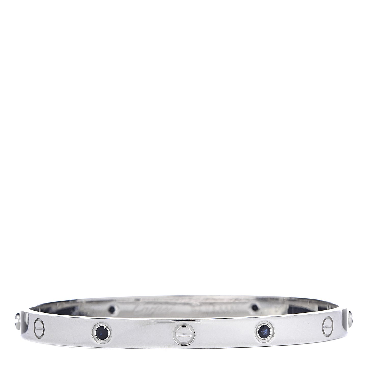 18K White Gold Blue Sapphire LOVE Bracelet 20
