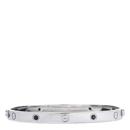 Cartier 18K White Gold Blue Sapphire LOVE Bracelet 20 1 of 4