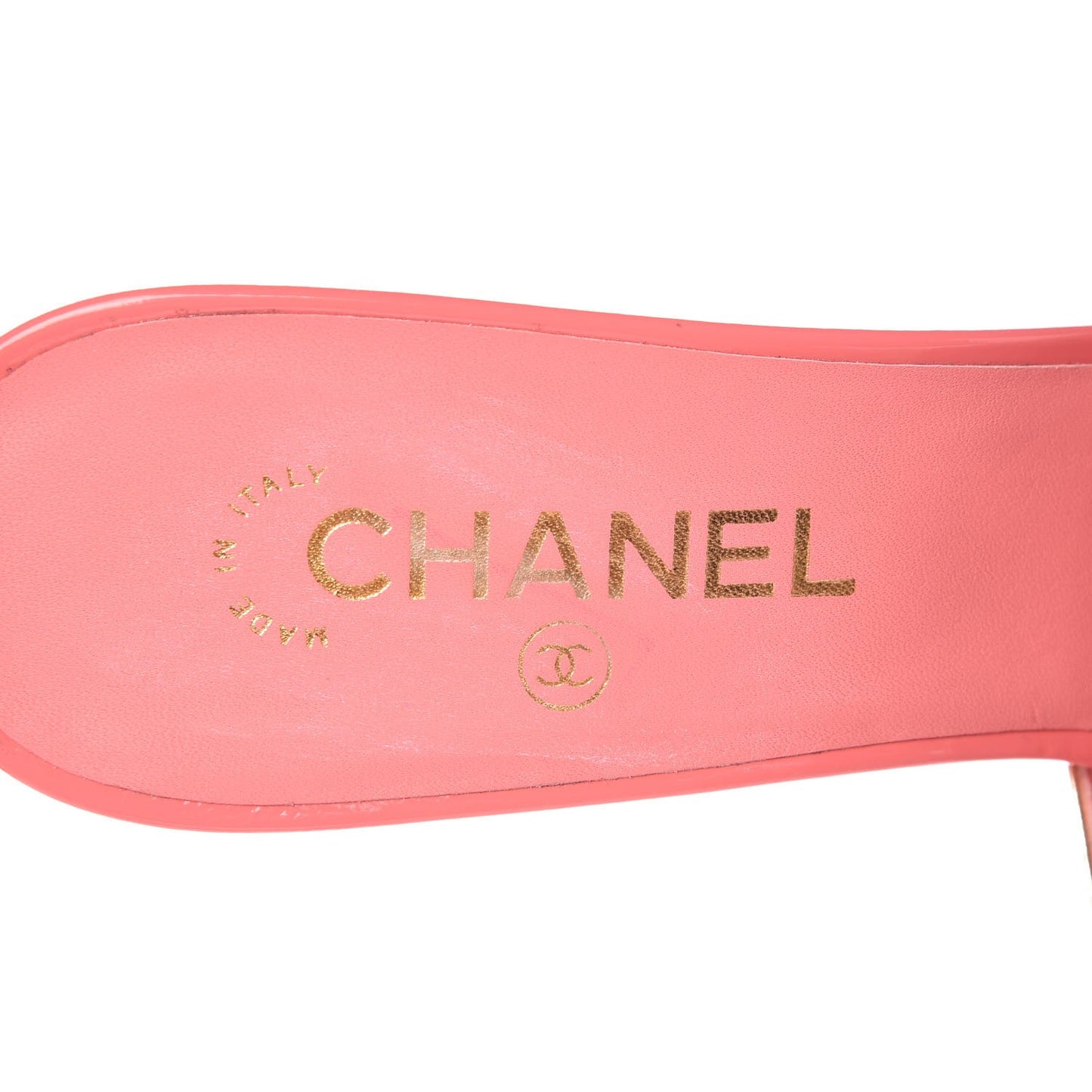 Patent Goatskin Camellia Mules 42 Pink