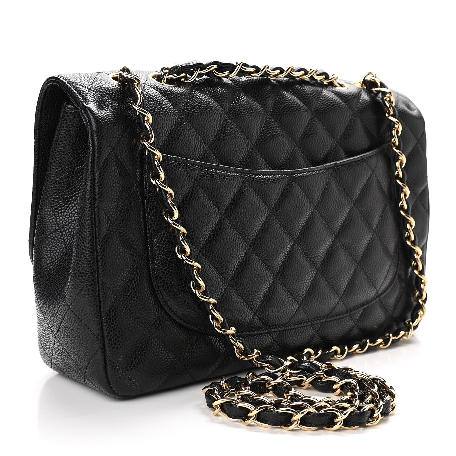 Chanel Caviar Quilted Jumbo Single Flap Black 3 of 12