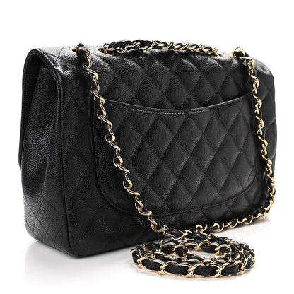 Chanel Caviar Quilted Jumbo Single Flap Black 3 of 12