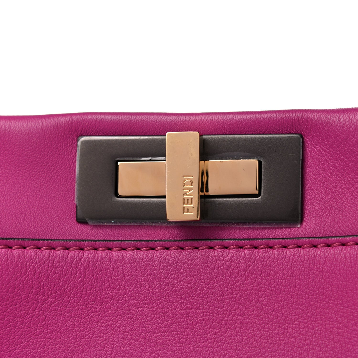 Fendi Vitello Seta Medium Peekaboo Iconic Satchel Magenta 14 of 16