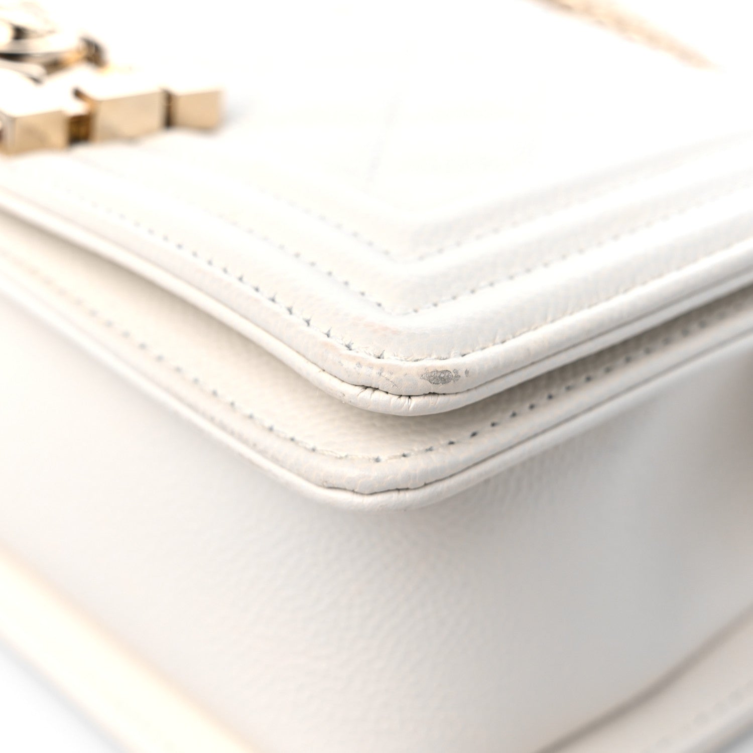 Chanel Caviar Quilted Small Boy Flap White 9 of 11