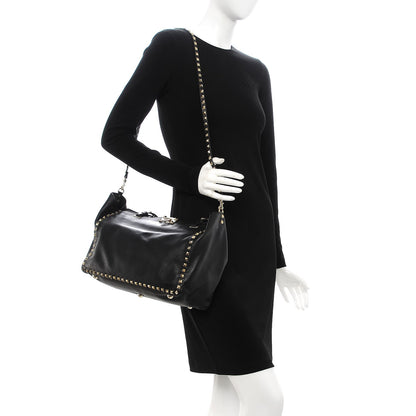 Valentino Garavani Vitello Medium Rockstud Tote Black 2 of 12