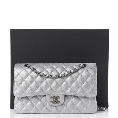 Chanel Metallic Caviar Quilted Medium Double Flap Silver 12 of 12
