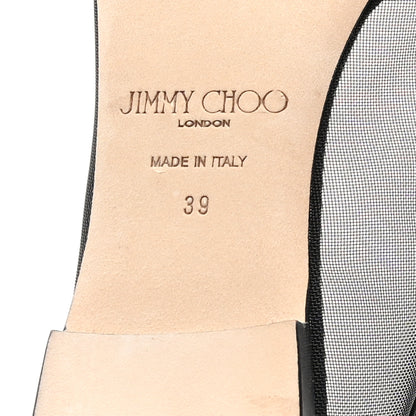 Jimmy Choo Patent Mesh Elisa Flats 39 Black 6 of 9