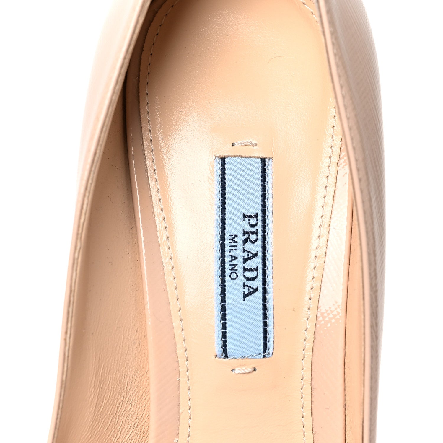 Prada Saffiano Patent Pumps 38.5 Cipria 7 of 9