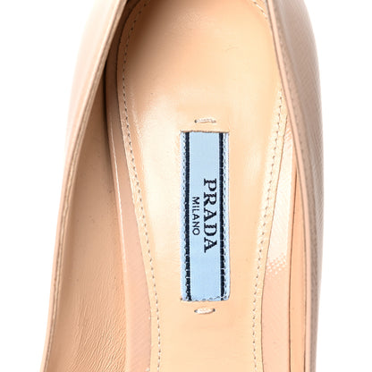 Prada Saffiano Patent Pumps 38.5 Cipria 7 of 9