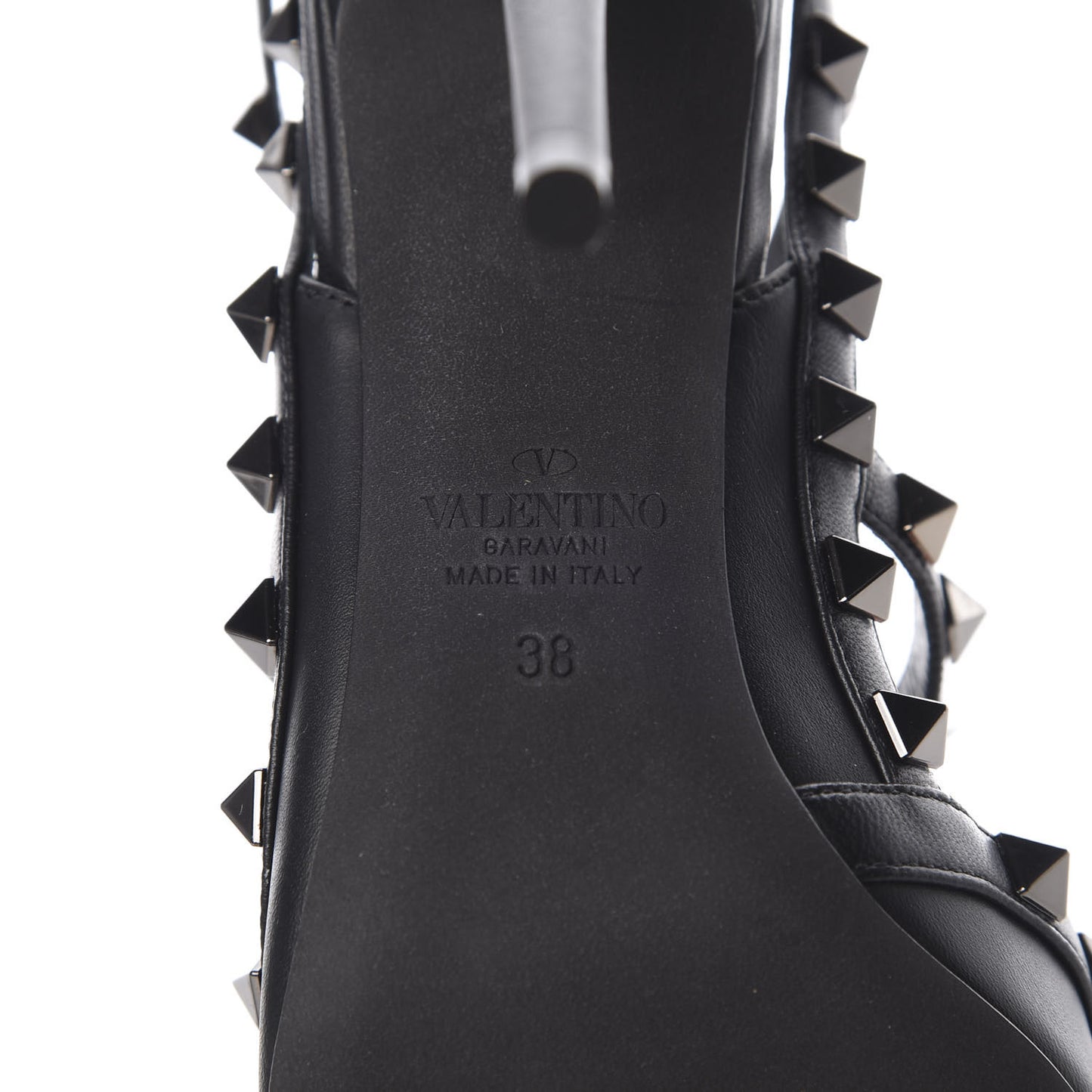 Nappa Rockstud Ankle Strap Pumps 38 Black