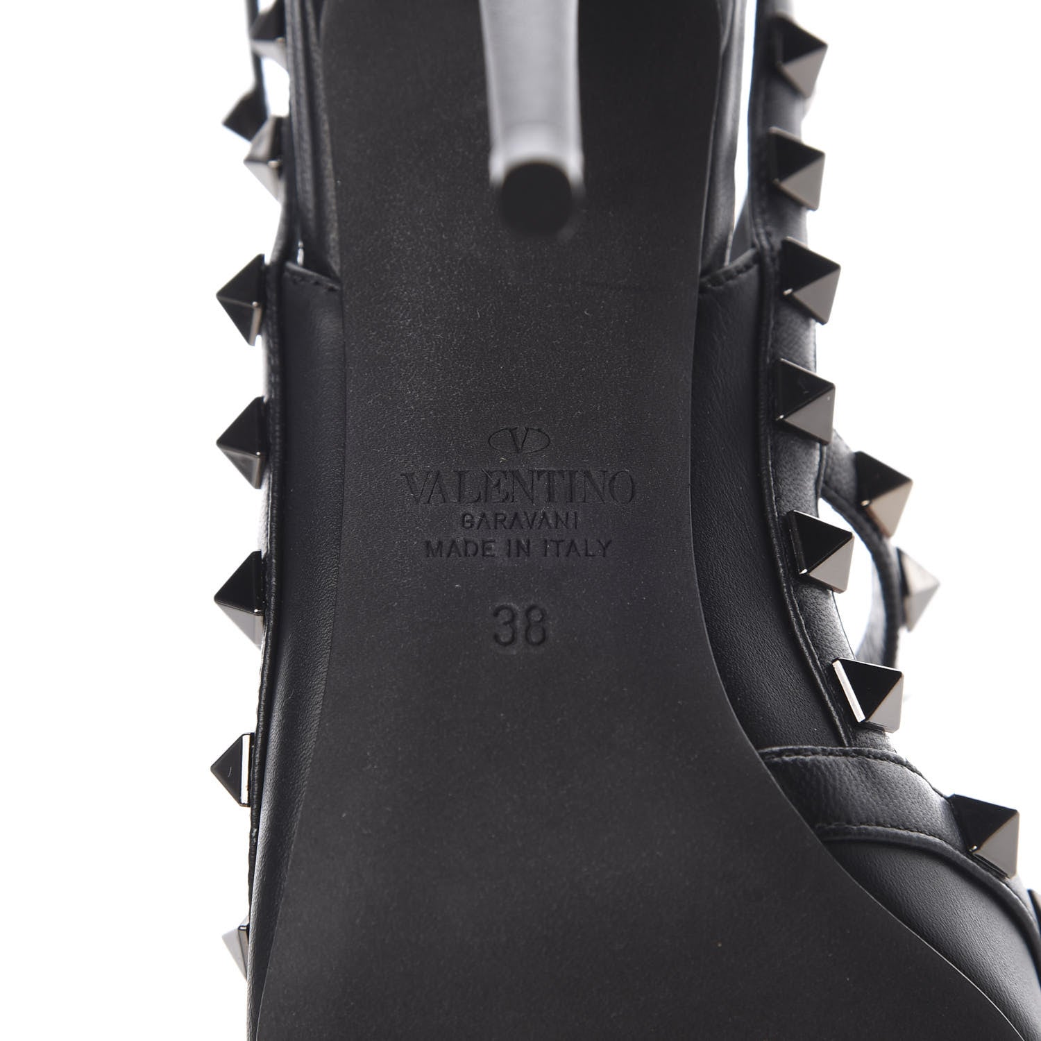Valentino Garavani Nappa Rockstud Ankle Strap Pumps 38 Black 7 of 7