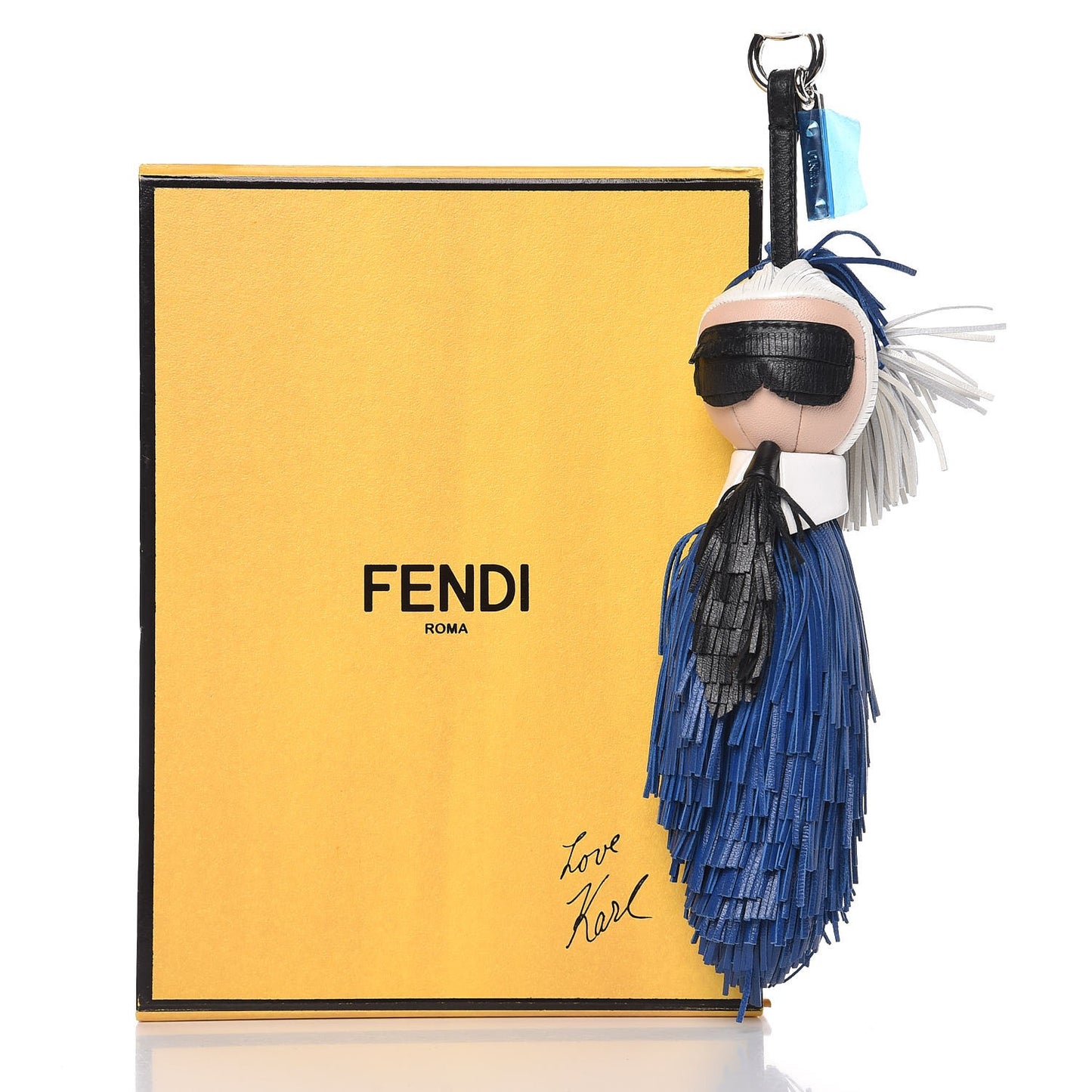 Nappa Mini Karlito Bag Charm Zaffiro