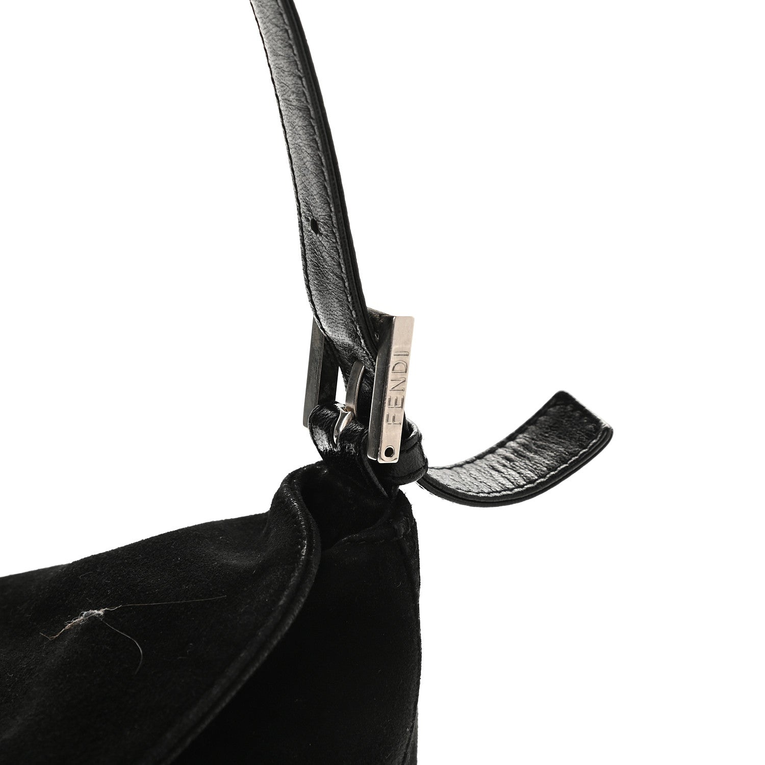 Fendi Suede Shoulder Bag Black 9 of 9