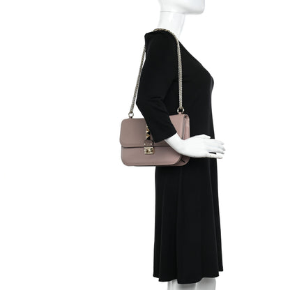 Valentino Garavani Vitello Medium Glam Lock Rockstud Flap Poudre 3 of 10