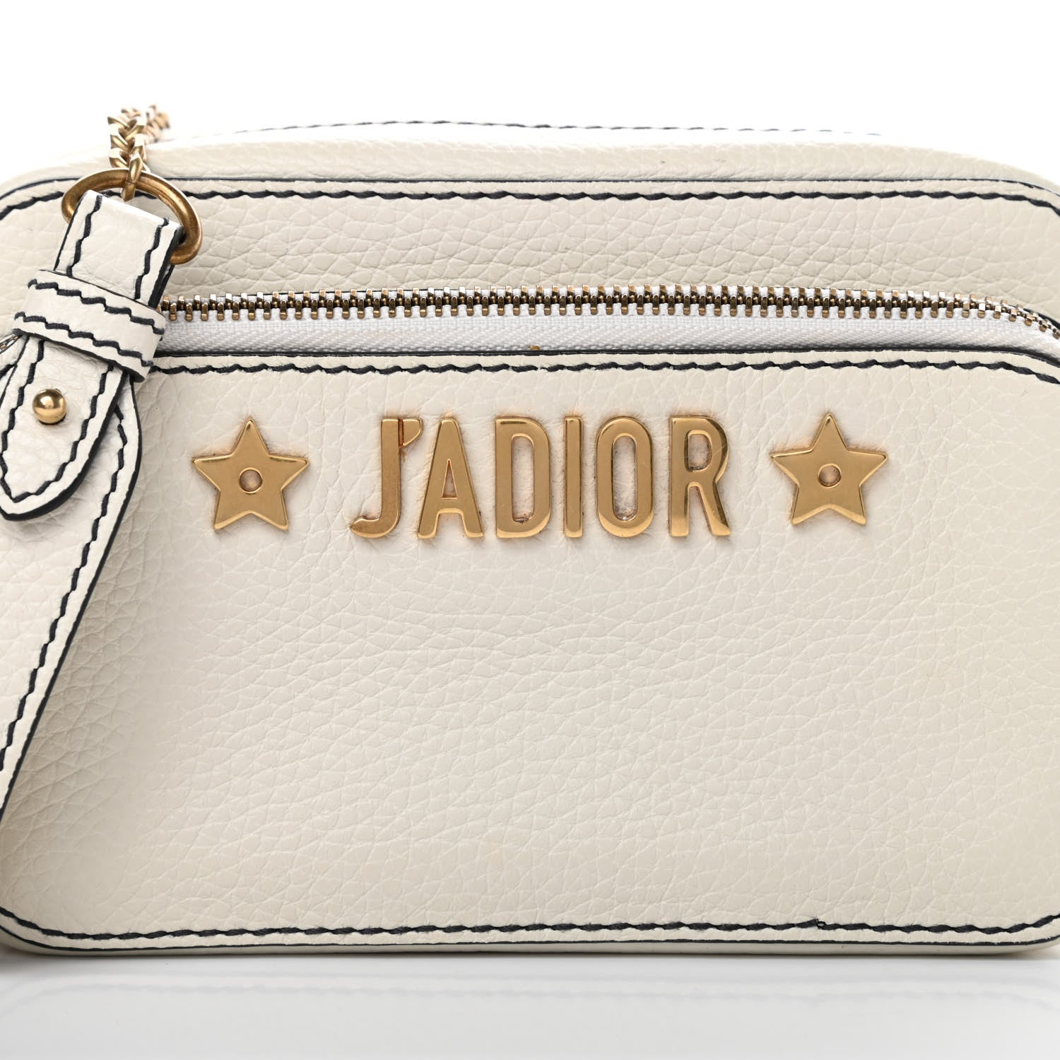 Christian Dior Grained Calfskin J'Adior Camera Case Clutch With Chain White 8 of 12