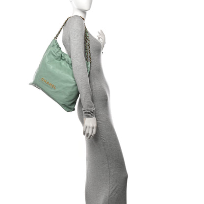 Chanel Shiny Calfskin Quilted Chanel 22 Light Green 2 of 12