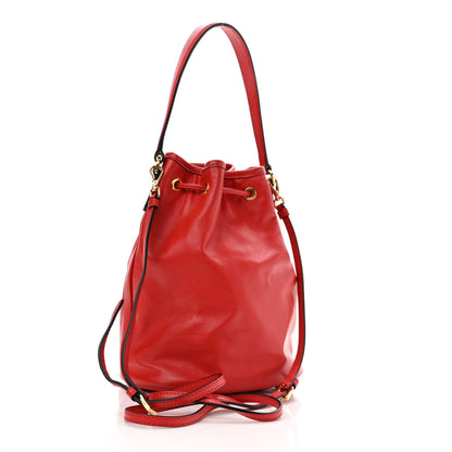 Prada Glace Calfskin Logo Mini Bucket Crossbody Bag Red 3 of 10