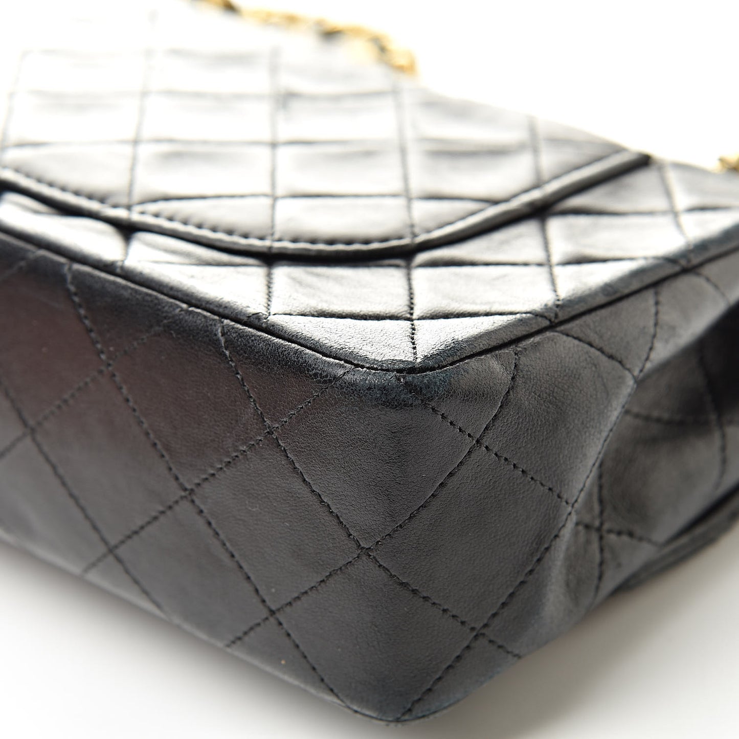 Lambskin Quilted Small Double Flap Black