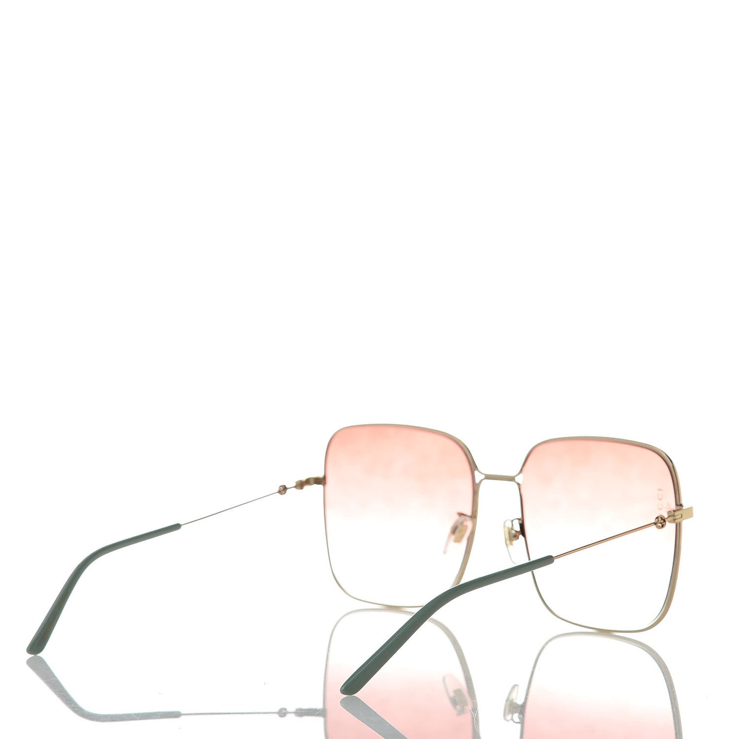 Metal Square Frame Sunglasses GG0443S Gold Pink