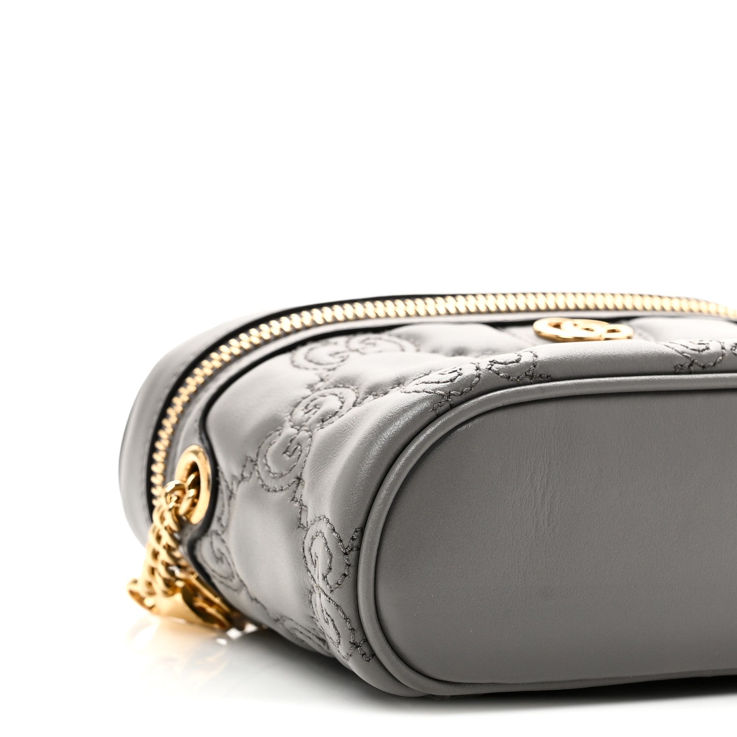 m*u様 GUCCI カバン　ケース Gucci Calfskin GG Matelasse Mini Top Handle Bag Dusty Grey 1856765