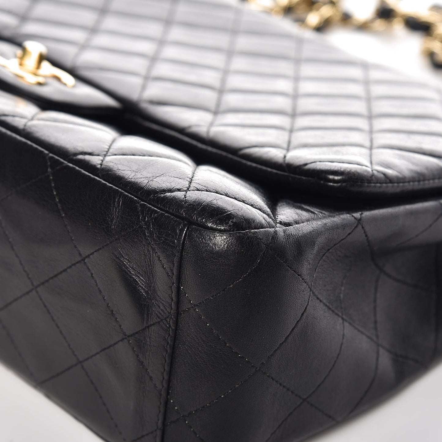 Lambskin Quilted Maxi Single Flap Black