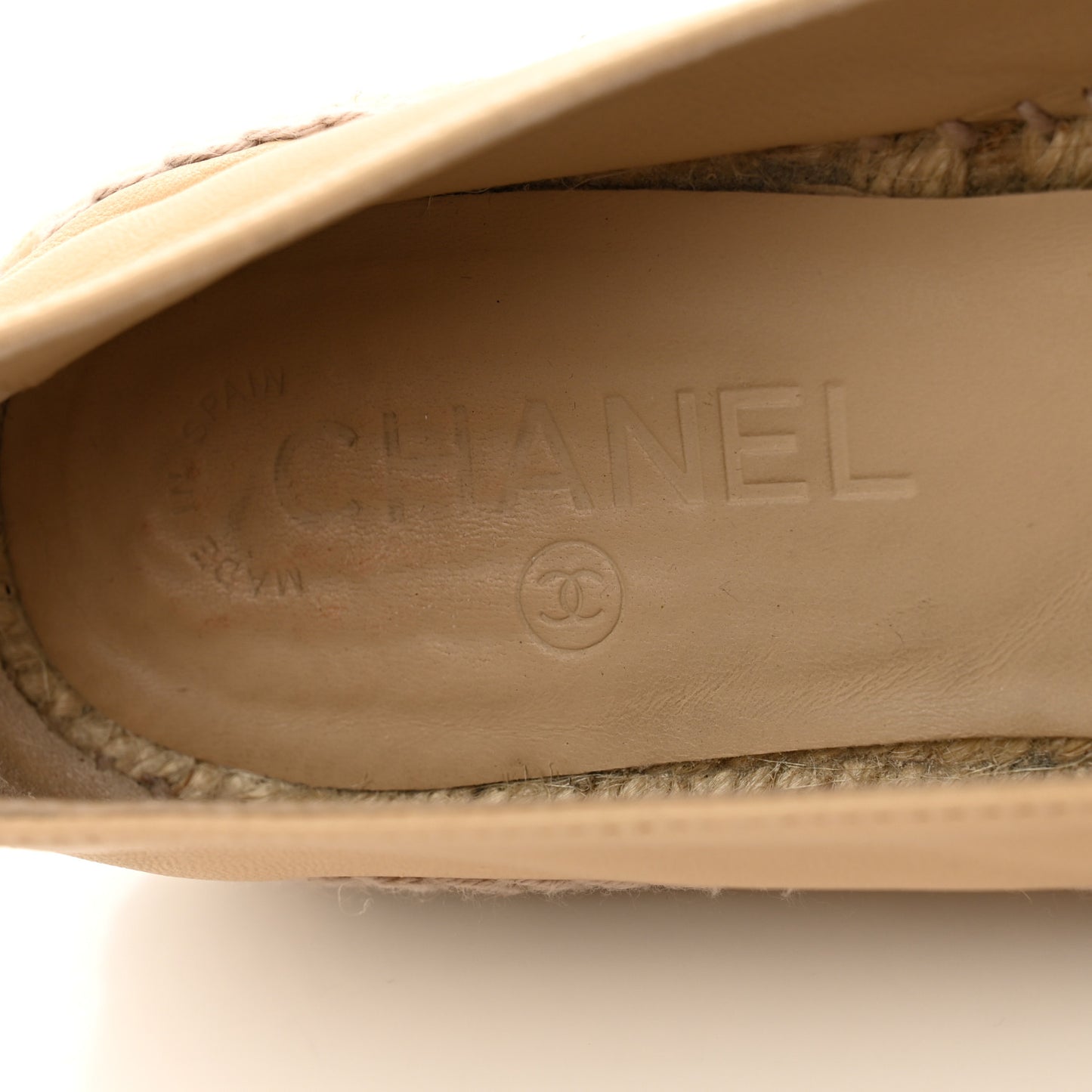 Lambskin CC Espadrilles 38 Beige Black