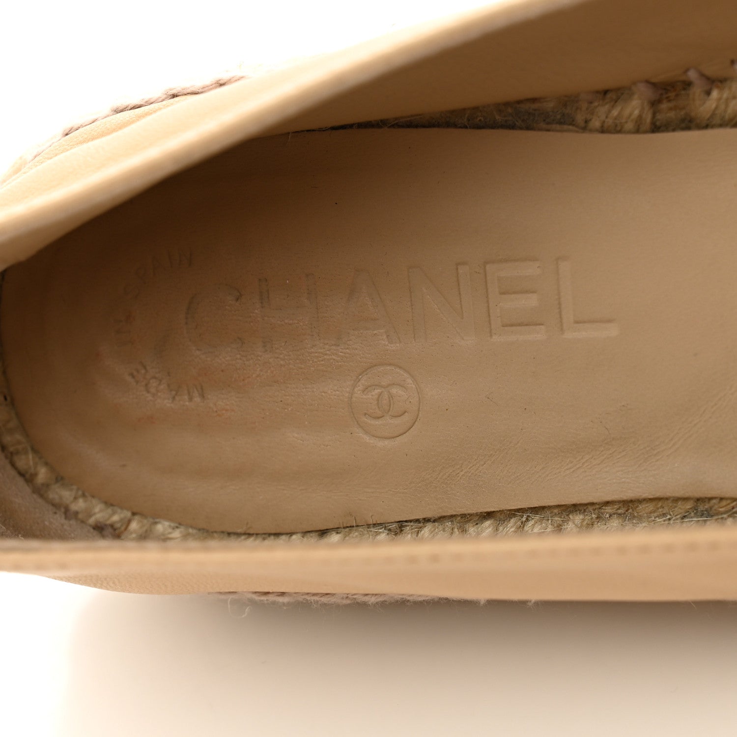Chanel Lambskin CC Espadrilles 38 Beige Black 7 of 11