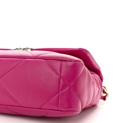 Chanel Lambskin Quilted Medium Chanel 19 Flap Dark Pink 10 of 10