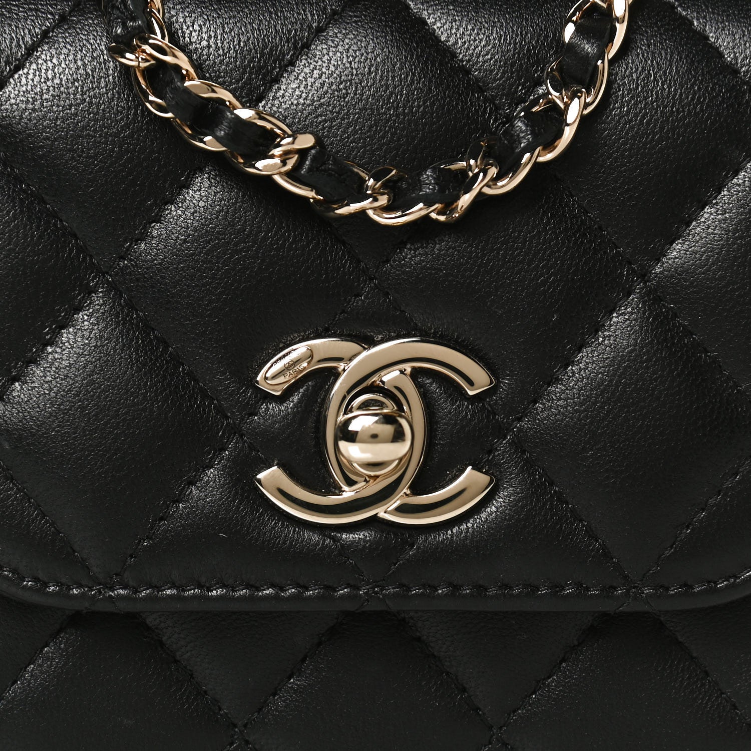 Chanel Lambskin Quilted Mini Trendy CC Clutch With Chain Black 8 of 11