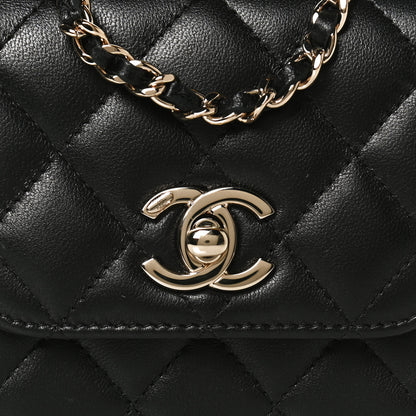 Chanel Lambskin Quilted Mini Trendy CC Clutch With Chain Black 8 of 11