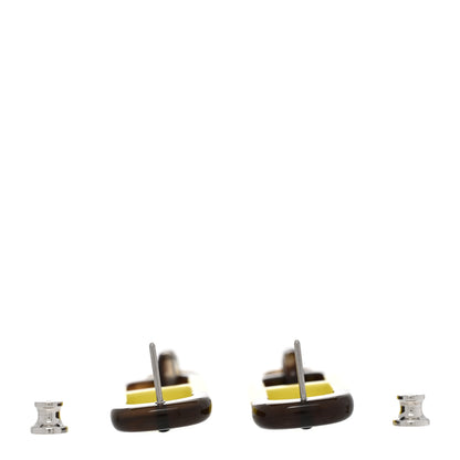 Hermes Buffalo Horn Palladium Earrings Multicolor 3 of 6