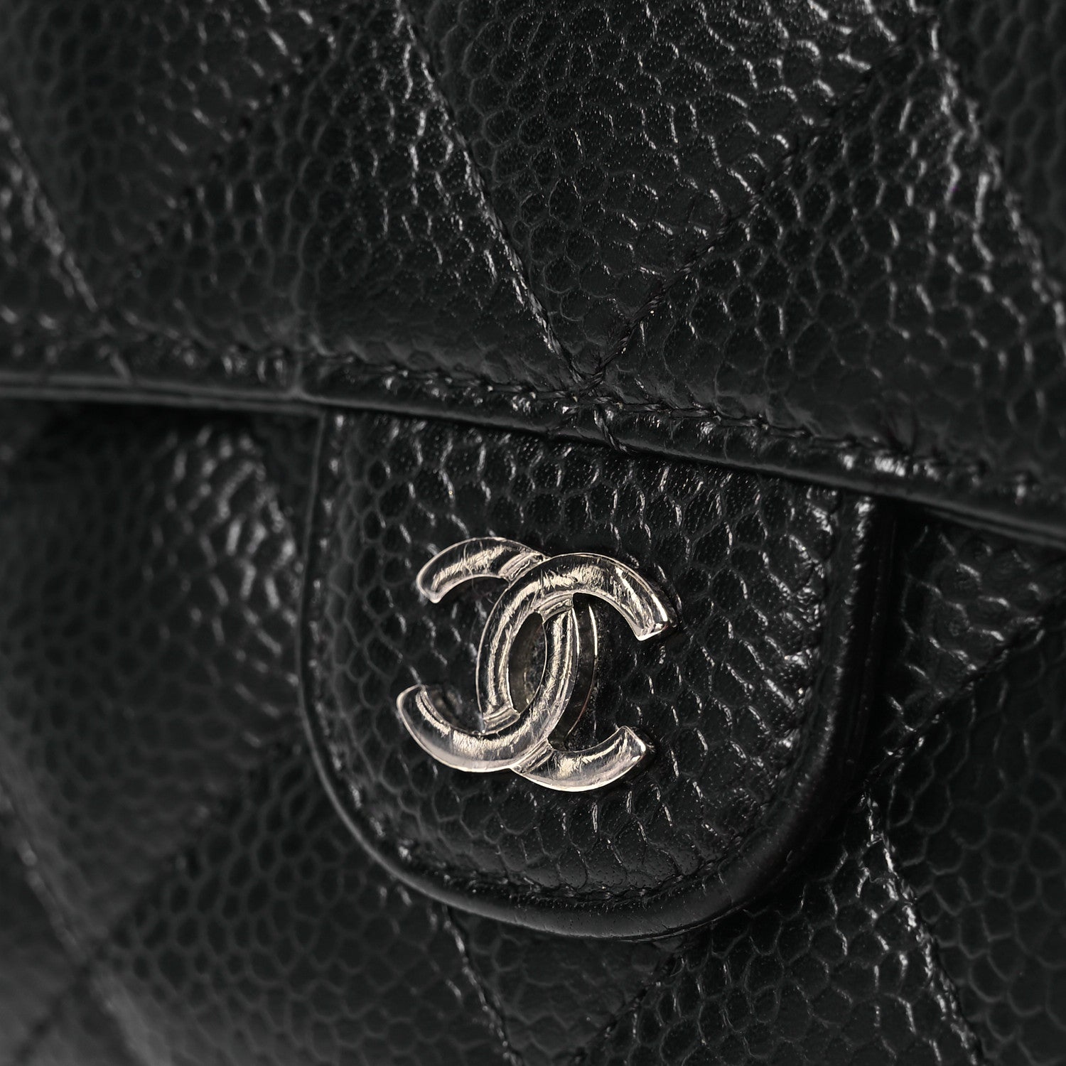 Chanel Caviar Quilted Large Gusset Flap Wallet Black 13 of 13