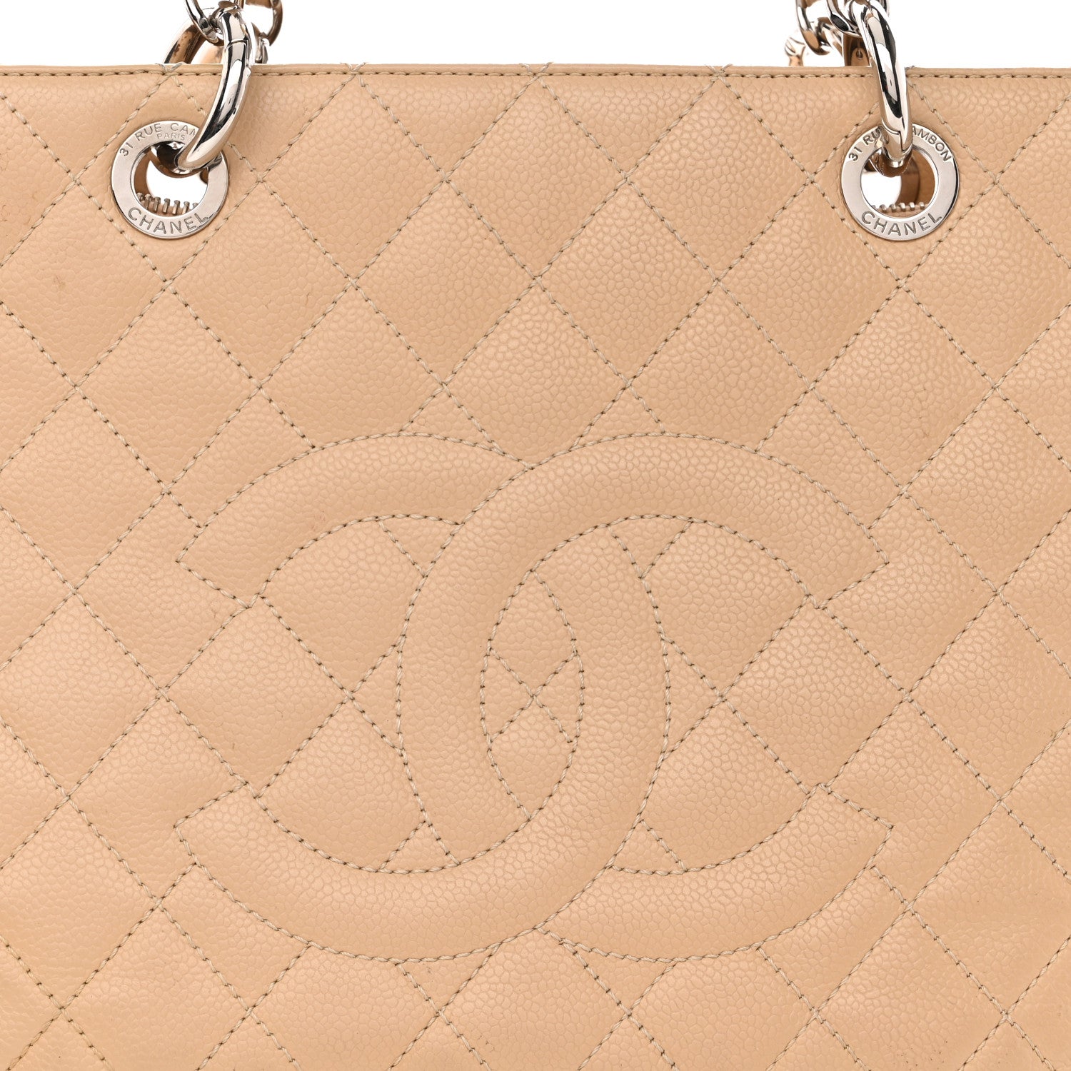 Chanel Caviar Quilted Grand Shopping Tote GST Beige Clair 8 of 11
