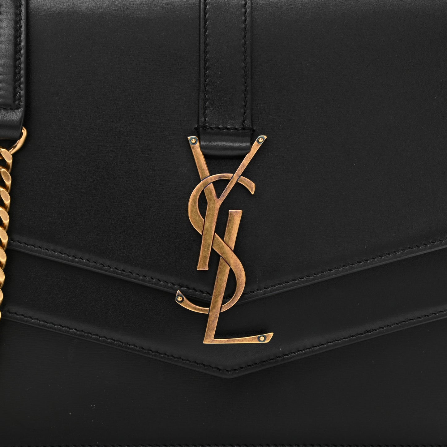 Smooth Calfskin Monogram Medium Sulpice Shoulder Bag Black