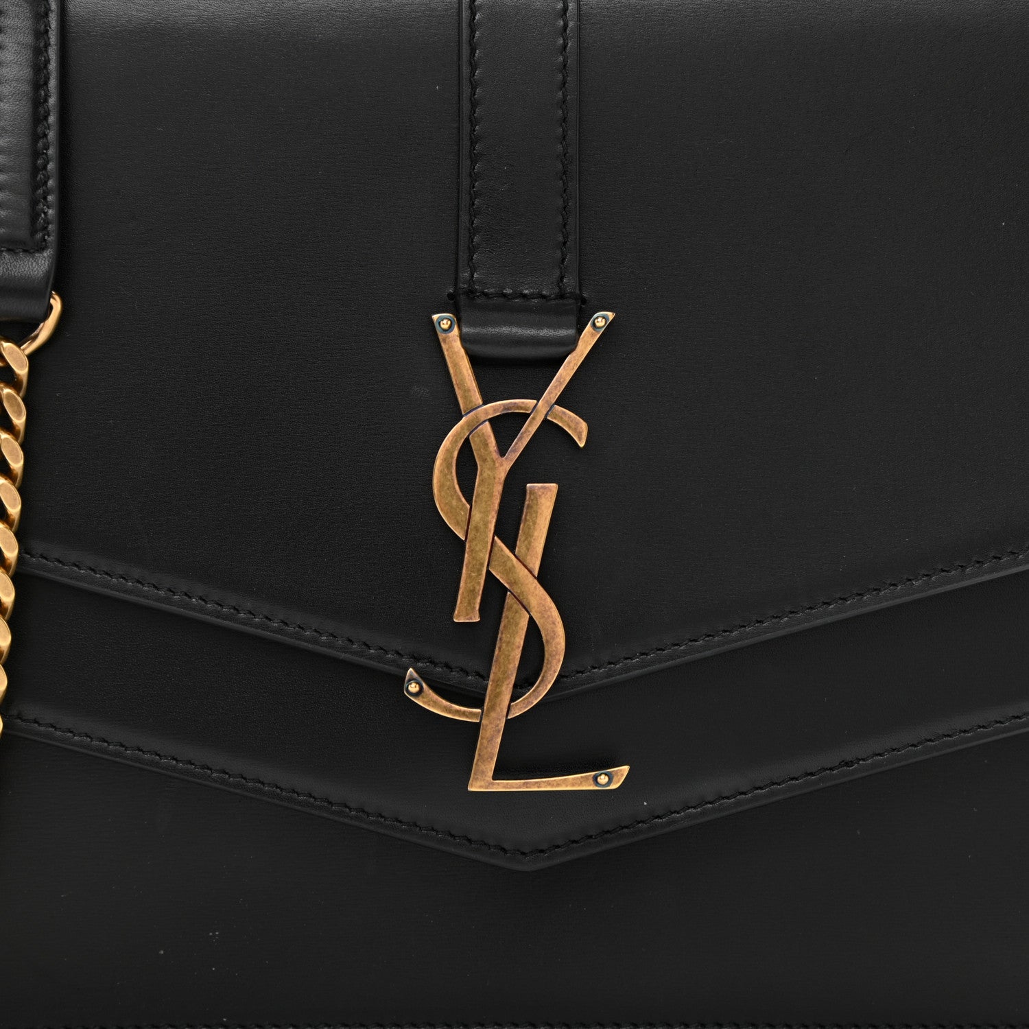 Saint Laurent Smooth Calfskin Monogram Medium Sulpice Shoulder Bag Black 9 of 13