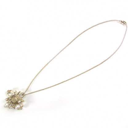 Chanel Pearl Crystal CC Pendant Necklace Gold 1 of 3