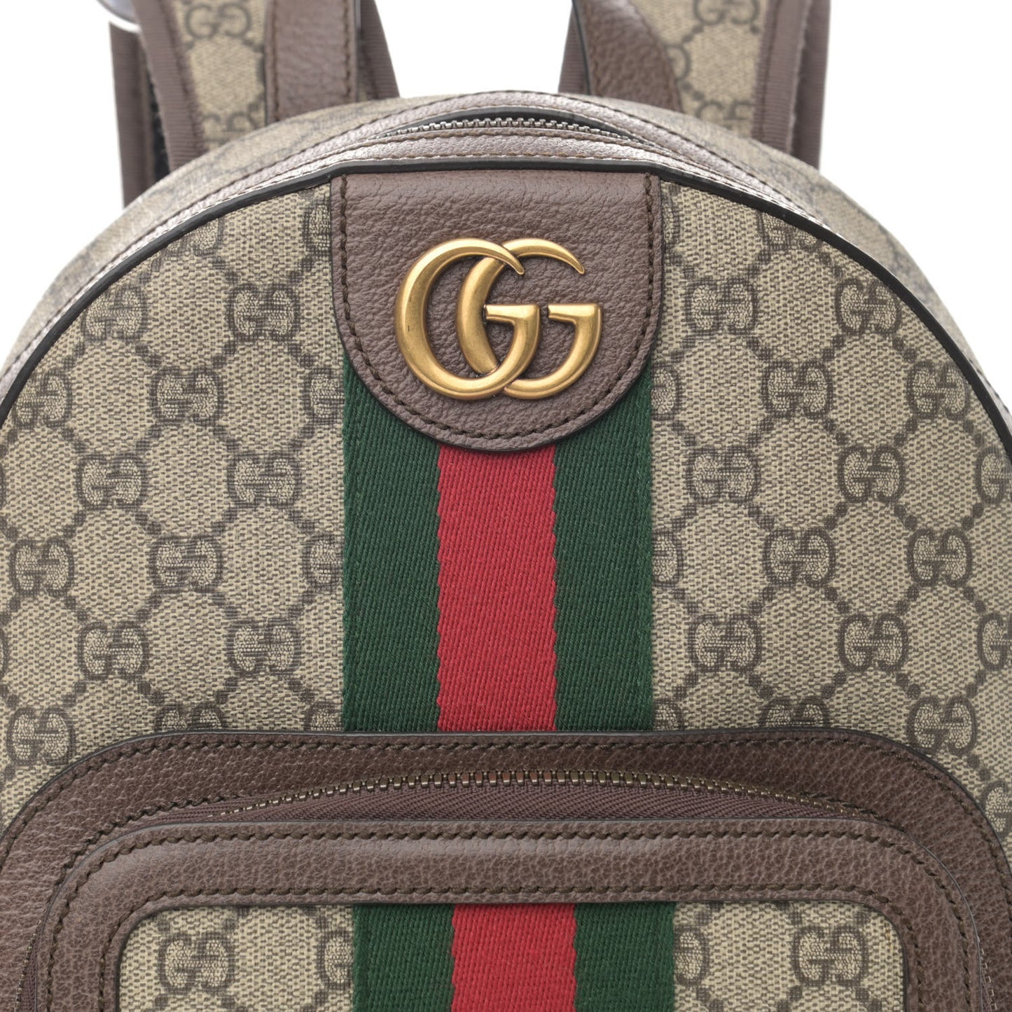 GG Supreme Monogram Calfskin Web Small Ophidia Day Backpack Beige Ebony New Acero