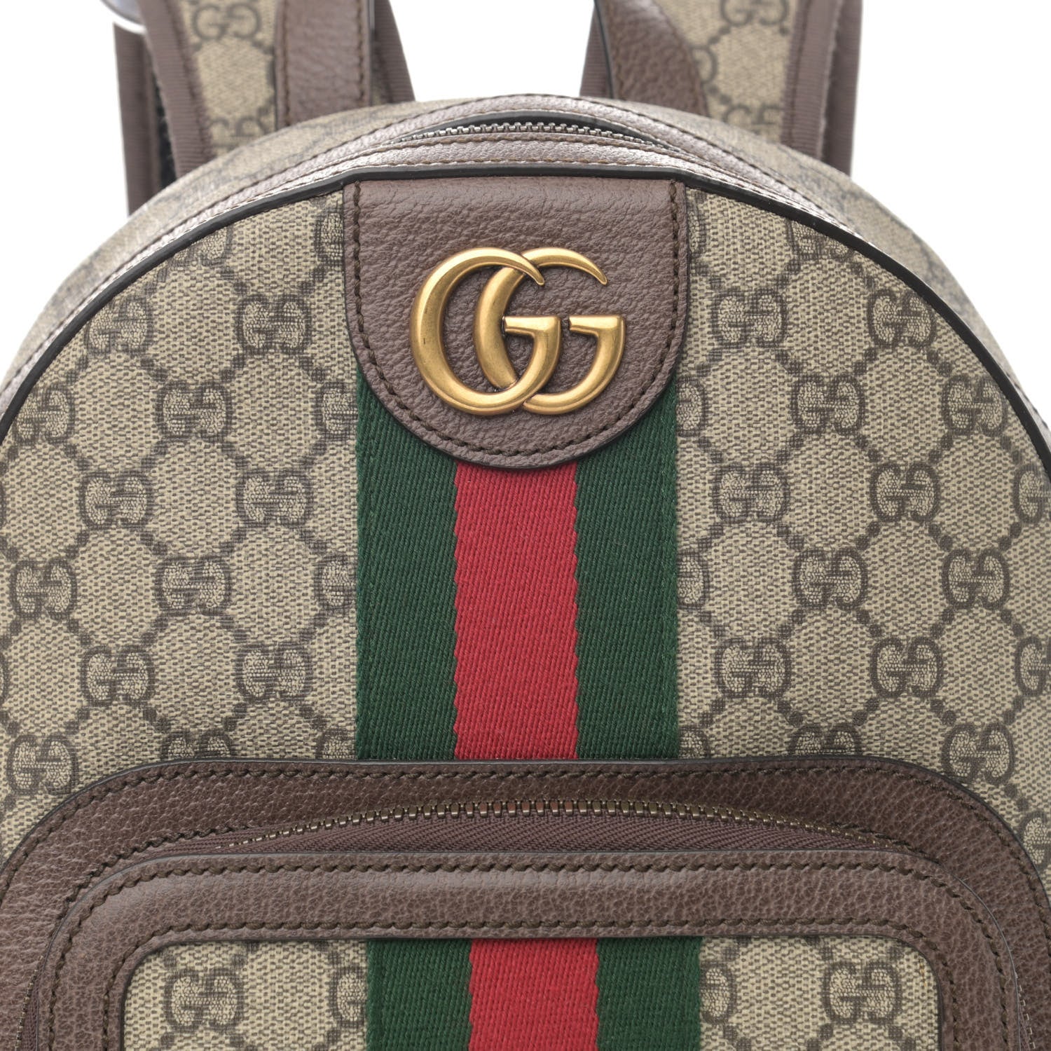 Gucci GG Supreme Monogram Calfskin Web Small Ophidia Day Backpack Beige Ebony New Acero 9 of 11