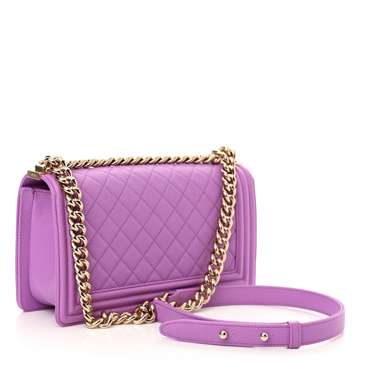 Chanel Caviar Quilted Medium Boy Flap Purple 3 of 11